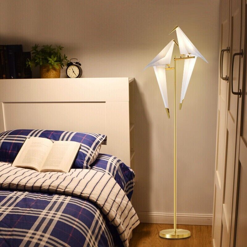 72 inch Modern Floor Lamp Golden Finish Bird Swing Floor Light Suitable Bedroom 