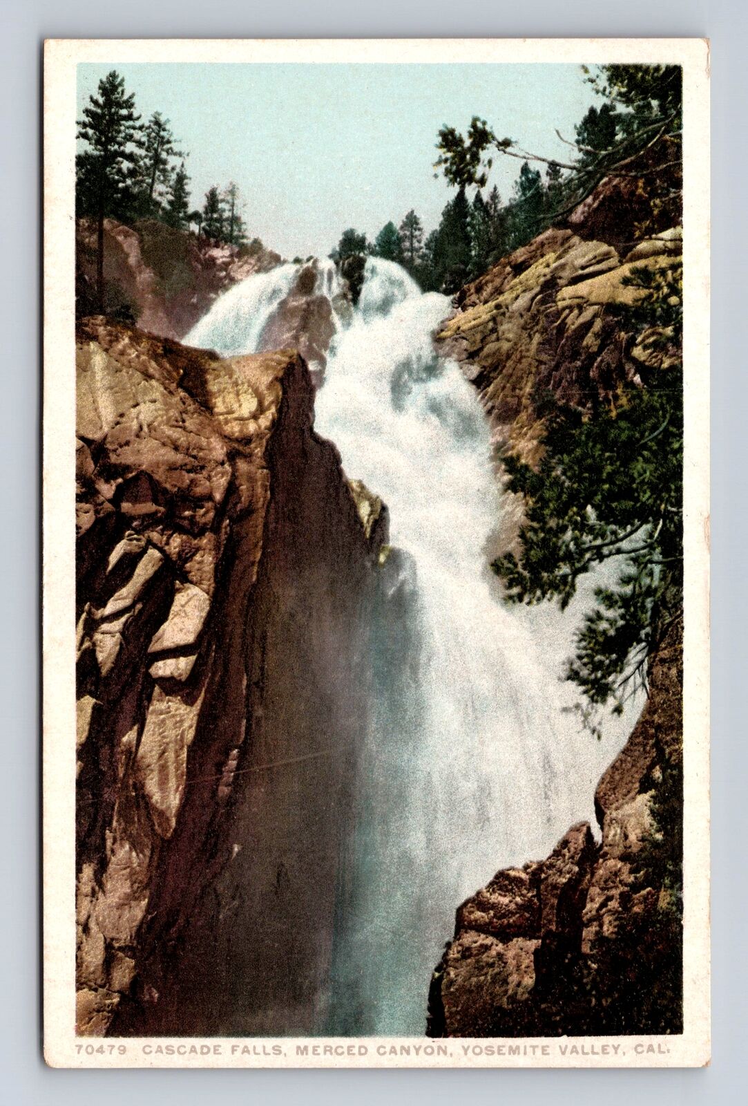 Yosemite Valley CA-California, Cascade Falls, Merced Canyon, Vintage Postcard