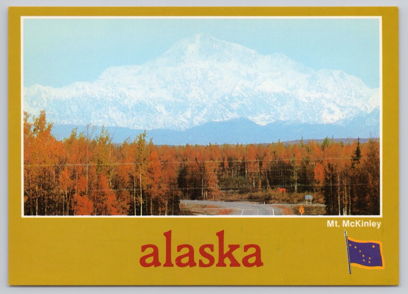 Willow Alaska, Mount McKinley Autumn Color Scenic View, Vintage Postcard