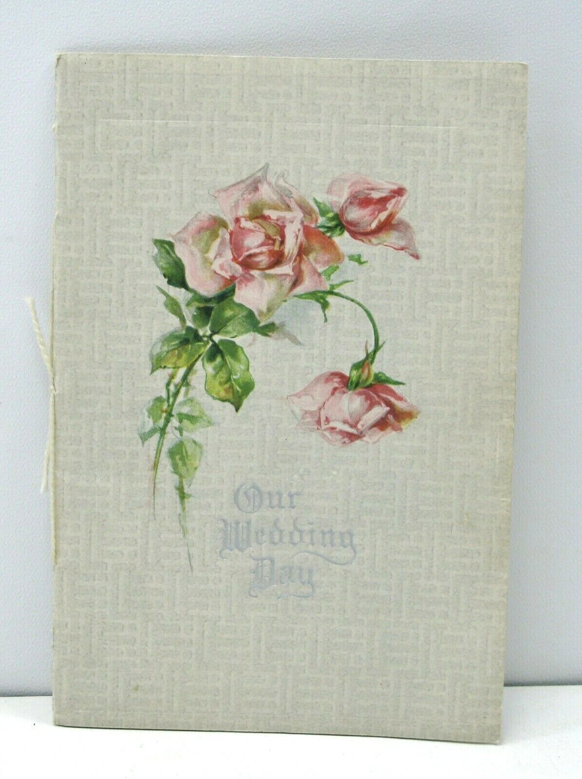 1919 Our Wedding Day Booklet Paper USA Abingdon Press Pamphlet Natick MA 