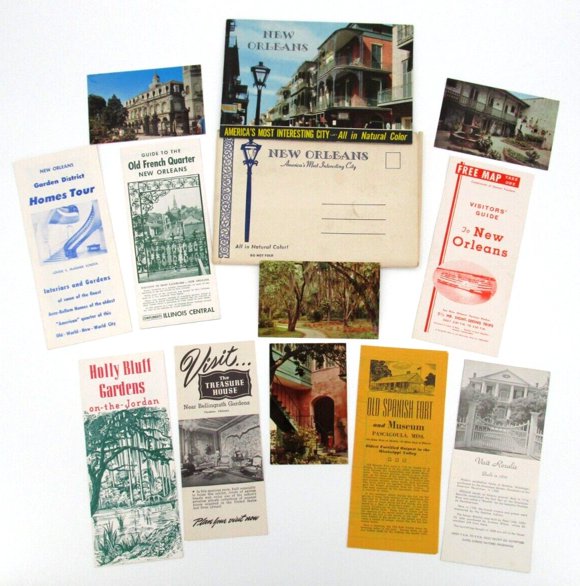 Vtg 1957 New Orleans Travel Guide Brochure Visitor Tour Package Maps Postcards