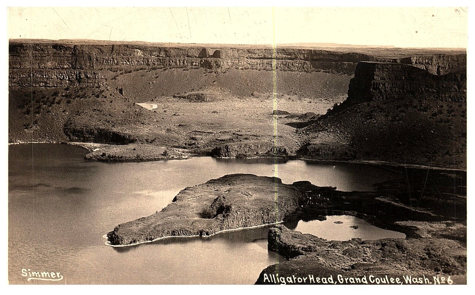 Vintage RPPC Postcard Alligator Head Grand Coulee real photo Washington -PC7