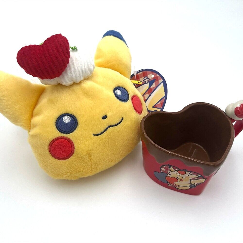 Pokemon Center Chocolate Mug & Pouch Set Pikachu Heart cute  Japan limited 2024