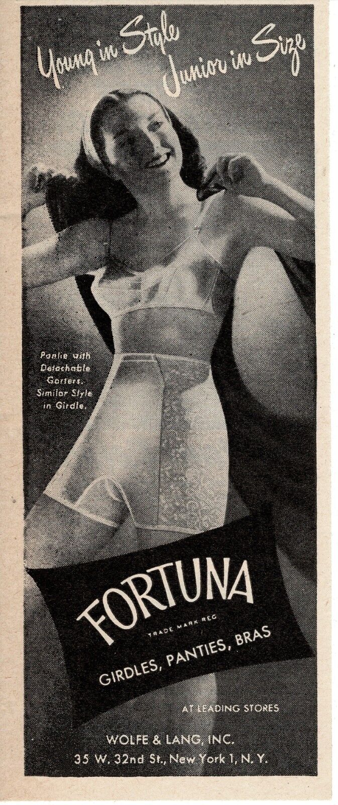 1946 Fortuna Bras Girdles Panties women\'s underwear lingerie Vintage Print Ad