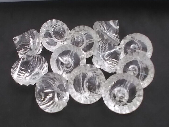 Vintage Clear Cut Glass Depression Era Buttons Matched Set of 12