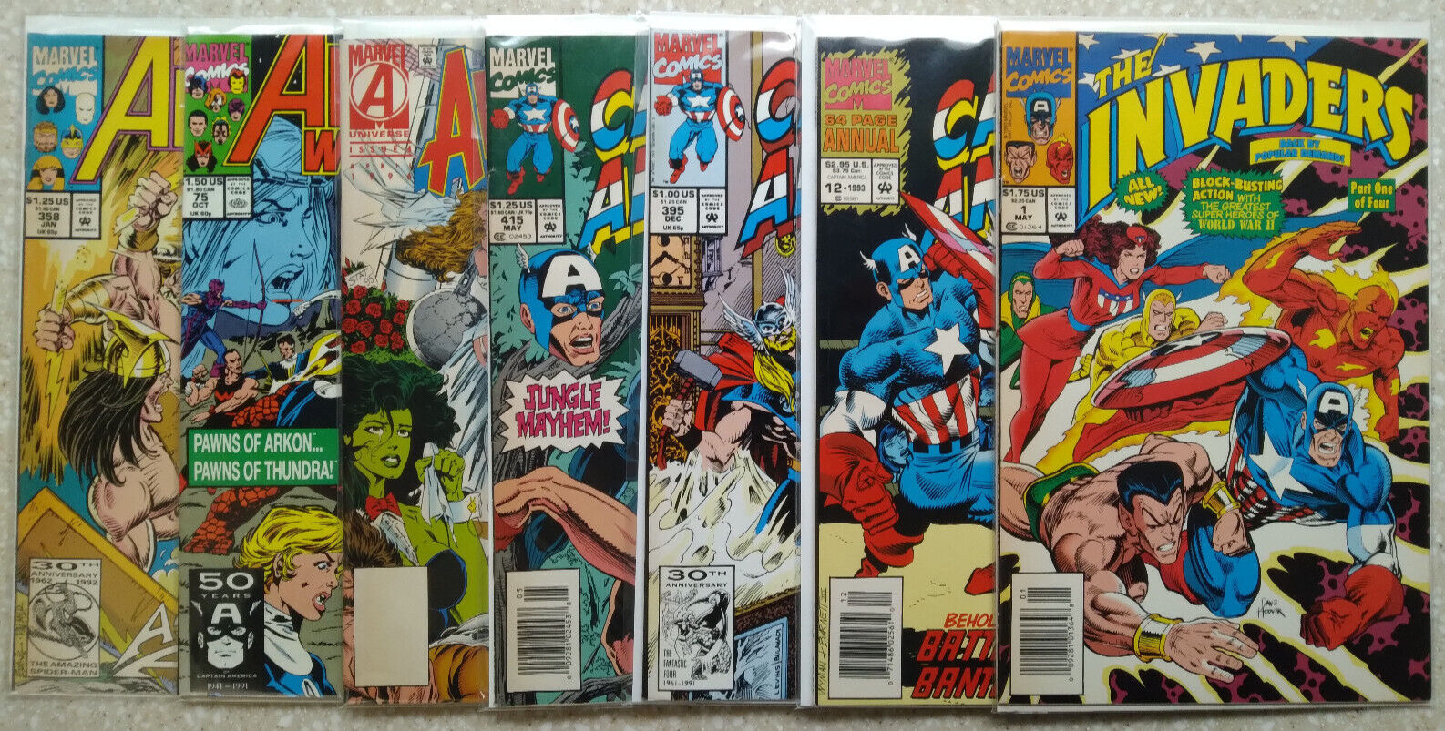 Avengers/Captain America 7-Issue Comic Lot - Marvel 1991-1996