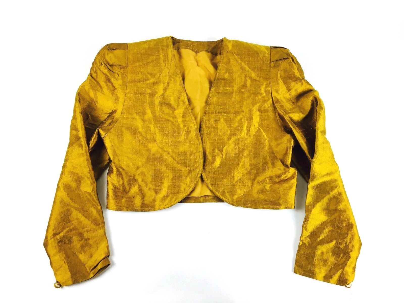 Vintage Gold Cropped Jacket Butterscotch Jacket Boho Vogue Fashion 1990s Punk 