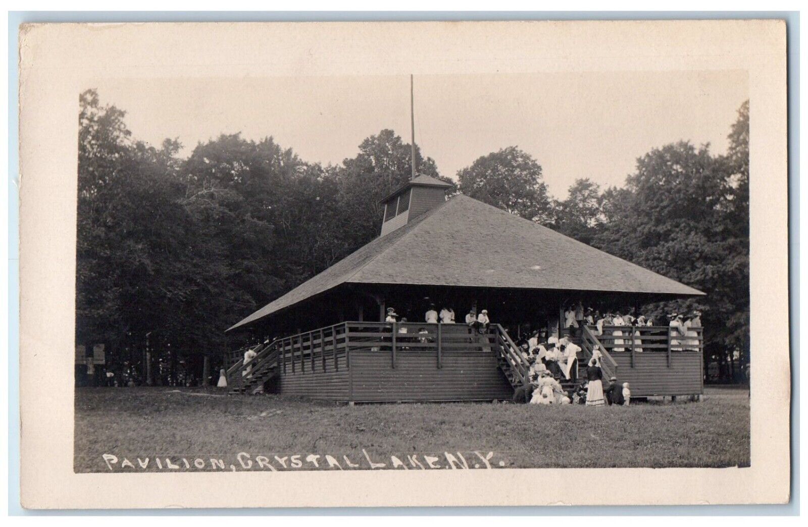 c1910's Pavilion Crystal Lake New York NY RPPC Photo Unposted Antique Postcard