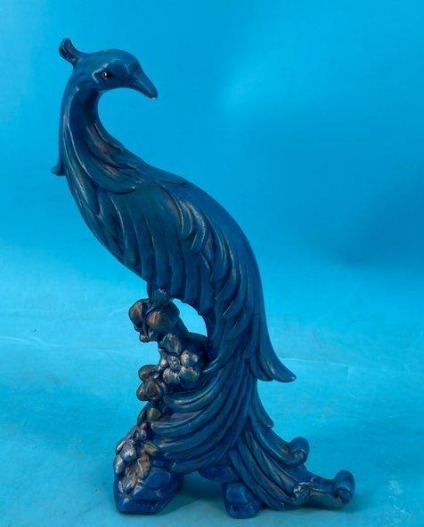 Peacock Statue - blue