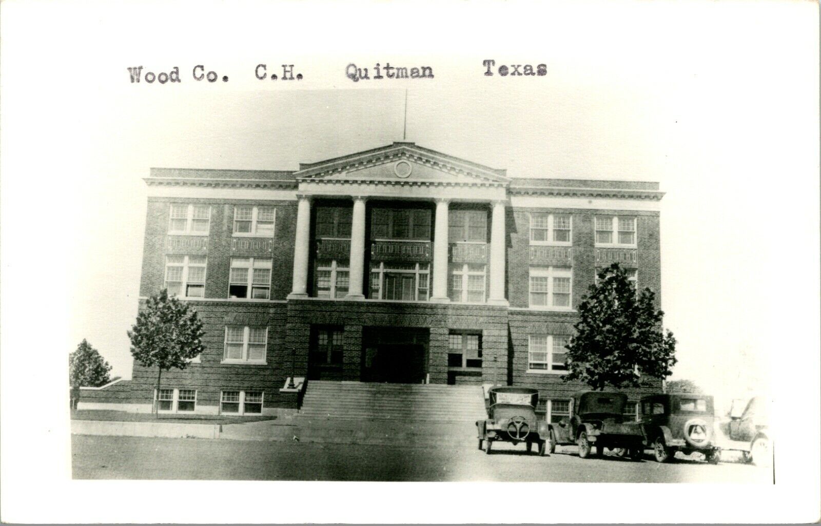 RPPC Wood County Court House Quitman TX Texas Unused  UNP Postcard