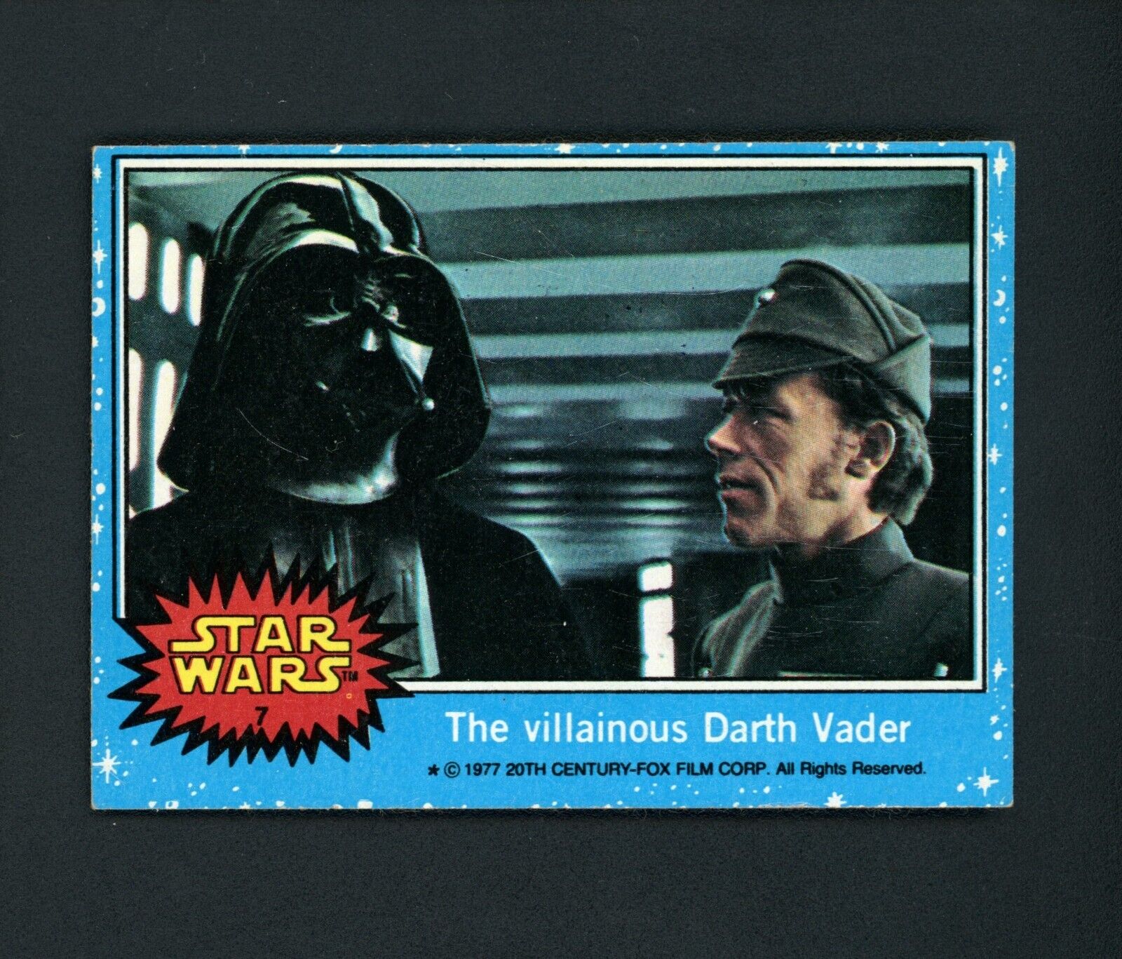 The villainous Darth Vader 1977 Topps Star Wars #7 NM