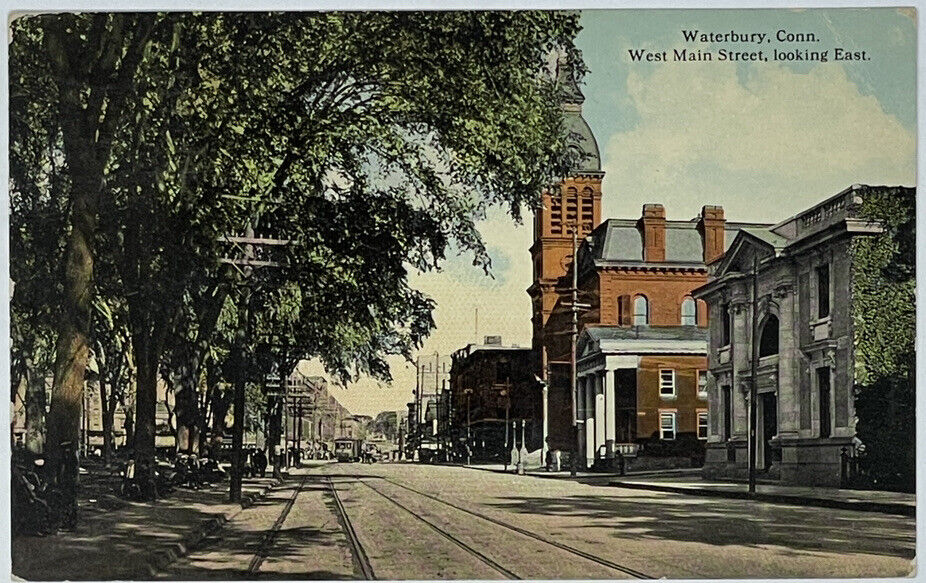 Waterbury, Connecticut CT ~ West Main Street Looking East 1912