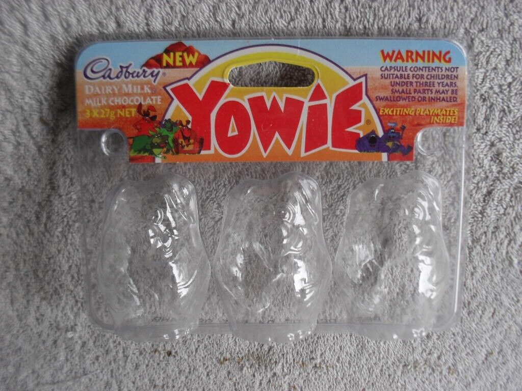 Yowies Original Cadburys Rare Collectable Retro Plastic Packs Set