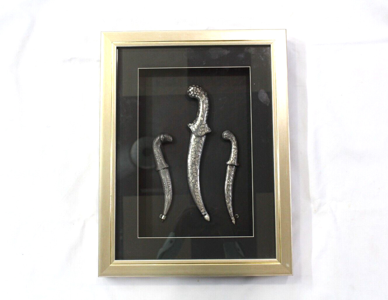 Home decorative wall hanging framed silver work dagger gift 17 x 13 inches W 185