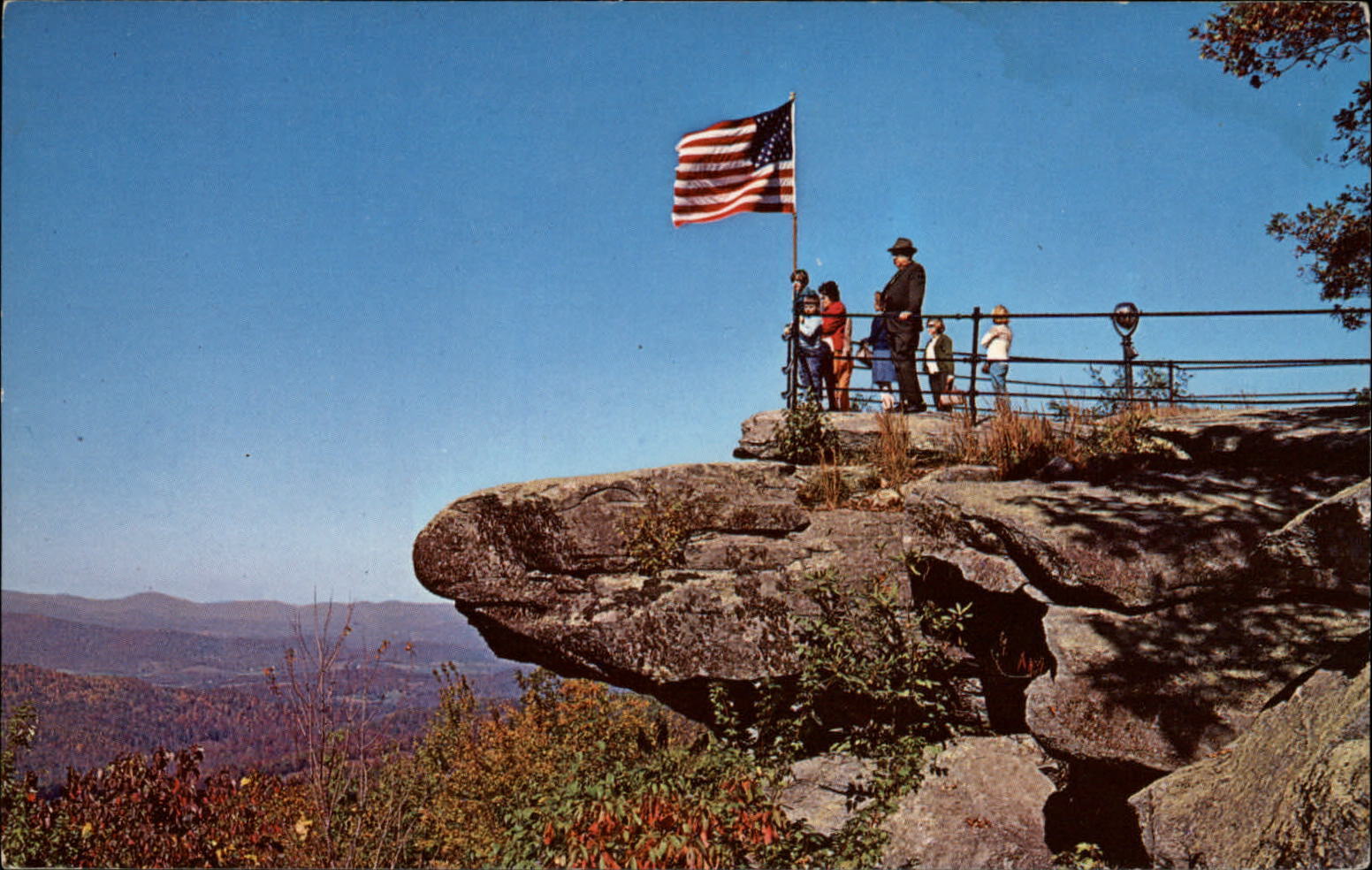 North Carolina Hendersonville Jump Off Rock formation ~ postcard  sku291