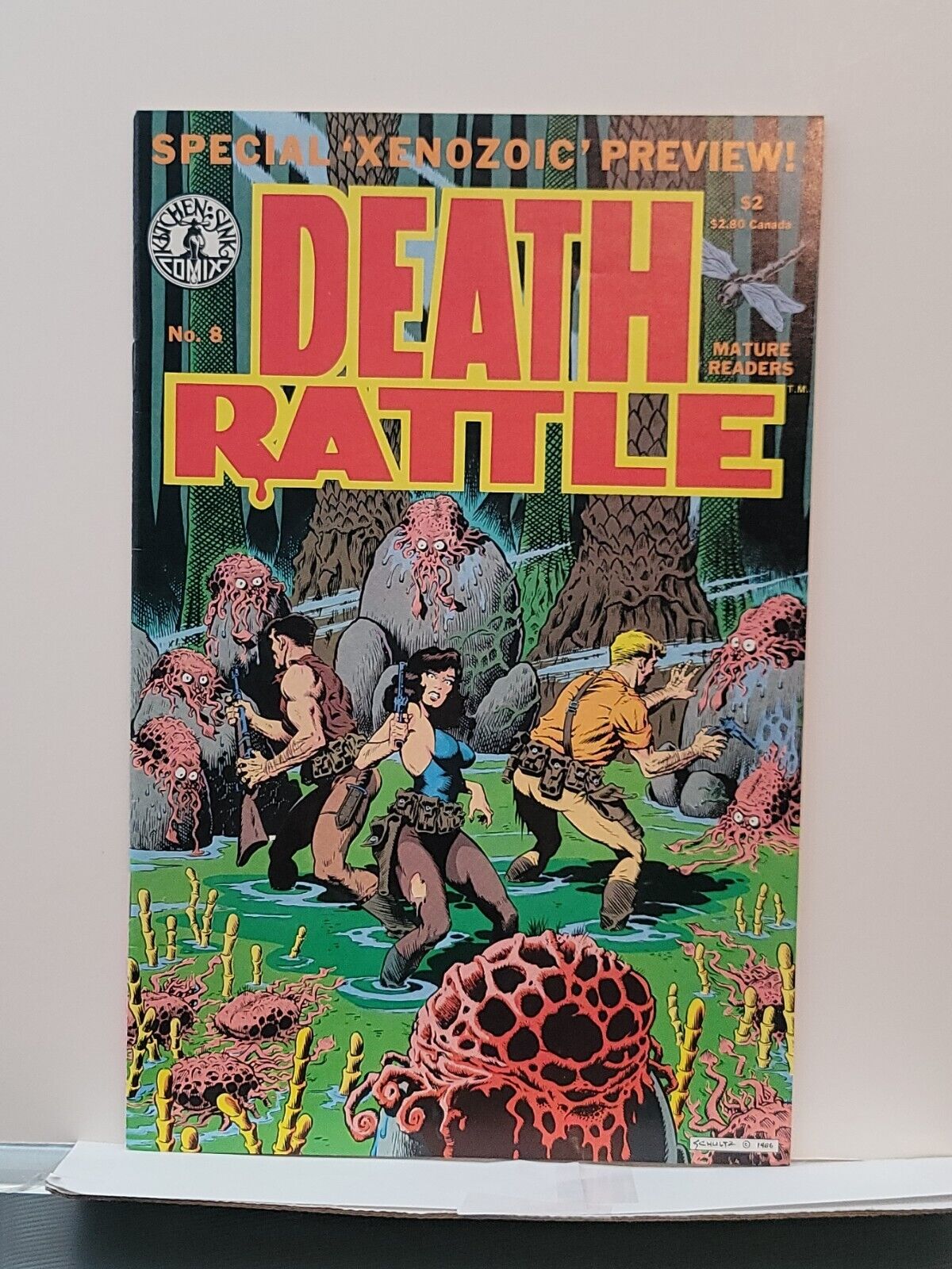 Death Rattle #8 1st Xenozoic Tales Signed By Mark Schultz