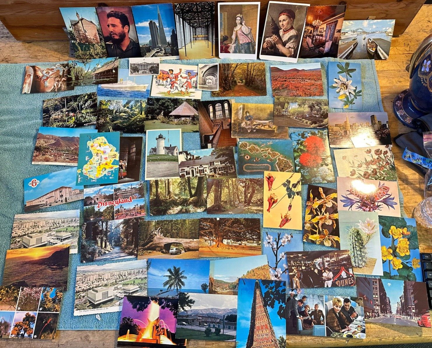 Vtg Mixed Lot of 55 Postcards People Places Floral World Vacations Old Stamps