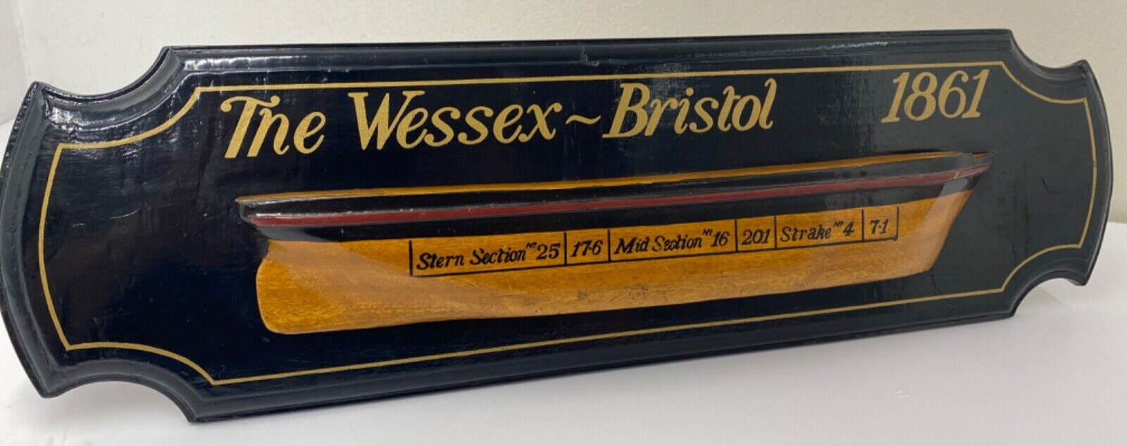 Rare Vintage The Wessex-Bristol 1861 Nautical Wall Décor Wood Royal Navy Model
