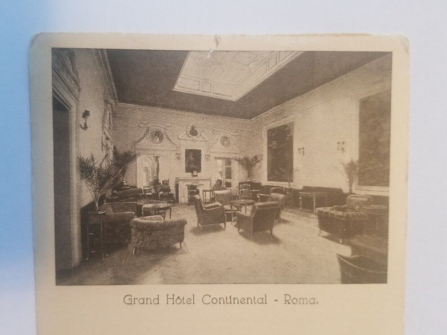 ANTIQUE PRE-WWI Grand Hotel Continental in Rome Postcard RPPC Unposted 1907 era