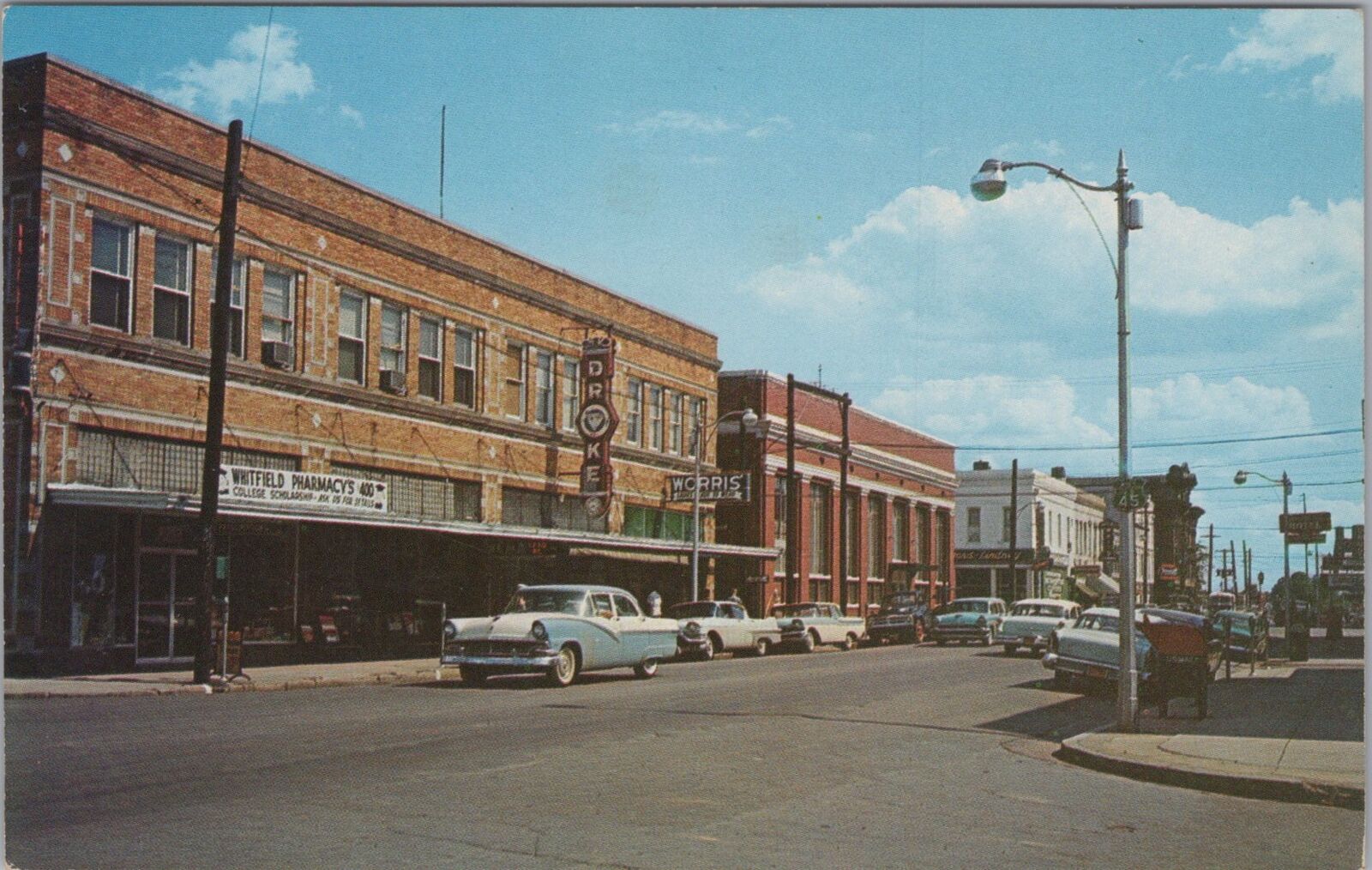 Downtown Street Scene Business District Corinth Mississippi 1963 Postcard