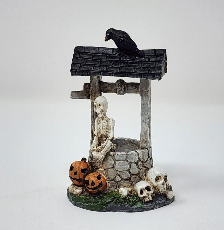 Ashland Tiny Treasures Halloween Well with Skeleton and Pumpkin Jackolantern