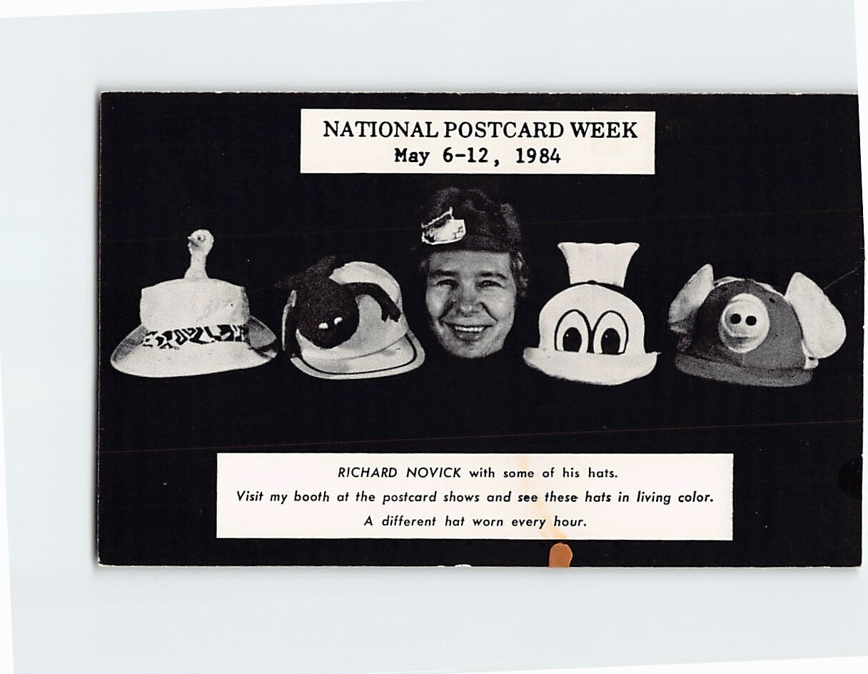 Postcard Richard Novick Hats National Postcard Week May 6-12, 1984