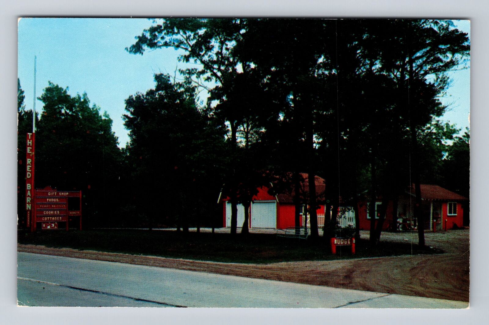 Oscoda MI- Michigan, The Red Barn Of Oscoda, Antique, Vintage Souvenir Postcard