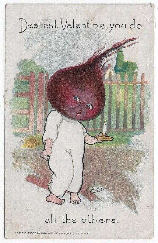 Comic Valentine Postcard, Dearest Valentine, You do all the others. Tuck, 1907