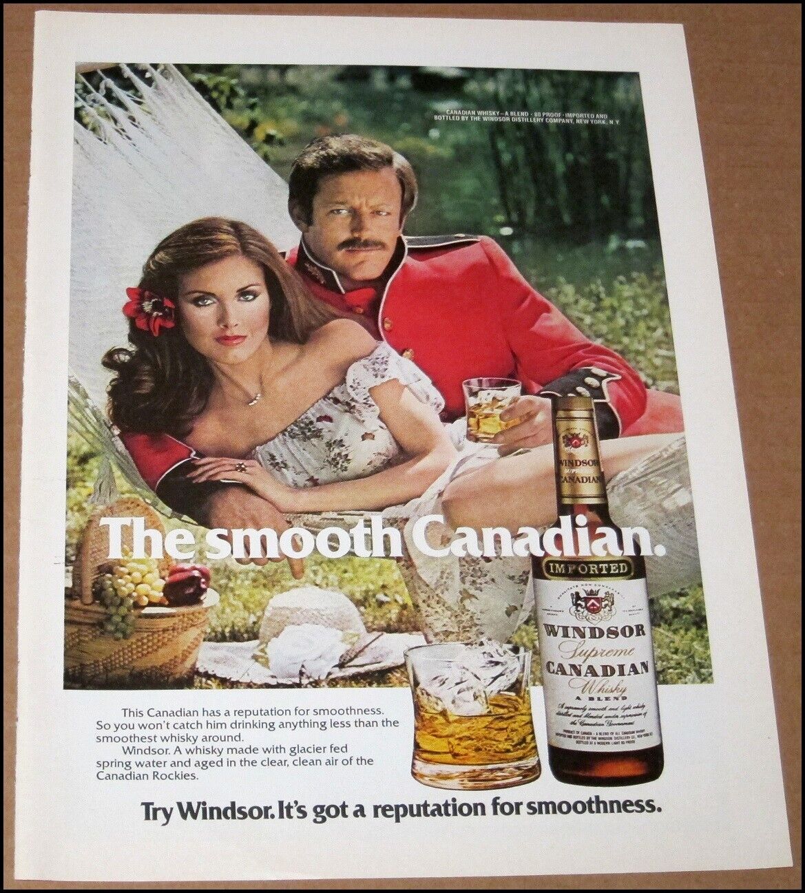 1978 Windsor Supreme Canadian Whisky Print Ad Advertisement Page True Cigarettes
