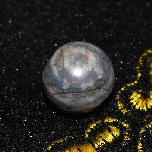 Genuine Ancient Round Pyu Agate Stone Dzi Bead in Good Condition with Eye