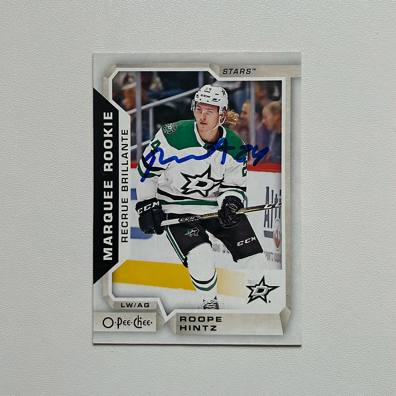 2018-19 OPC Marquee #630 ROOPE HINTZ Autographed Rookie Card