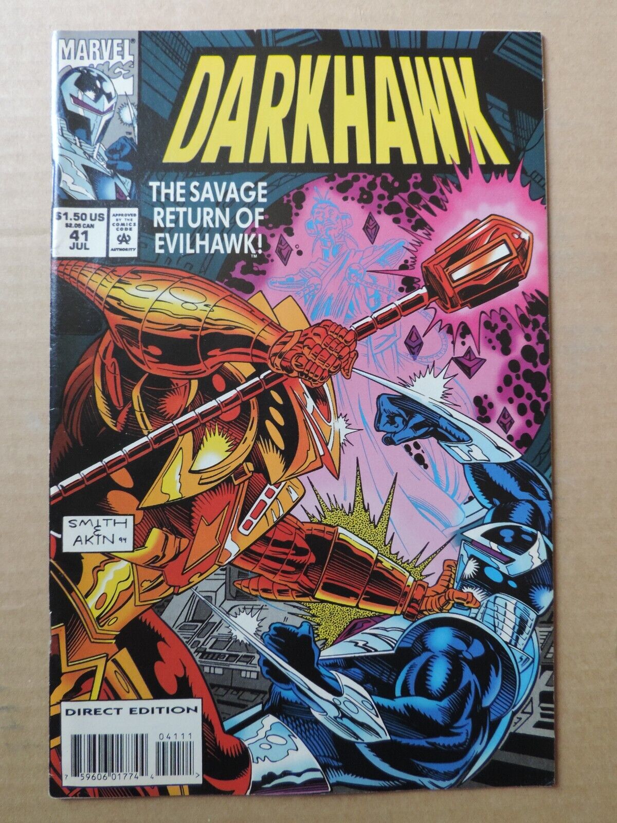 Darkhawk #41 Comic Marvel 1994 Vs Evilhawk Ocsh Danny Fingeroth Tod Smith RARE