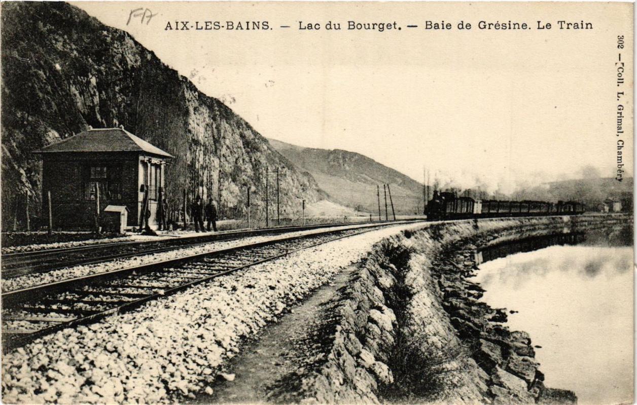 CPA AIX-les-BAINS Lac du BOURGET Baie de Grésina Le Train (682084)