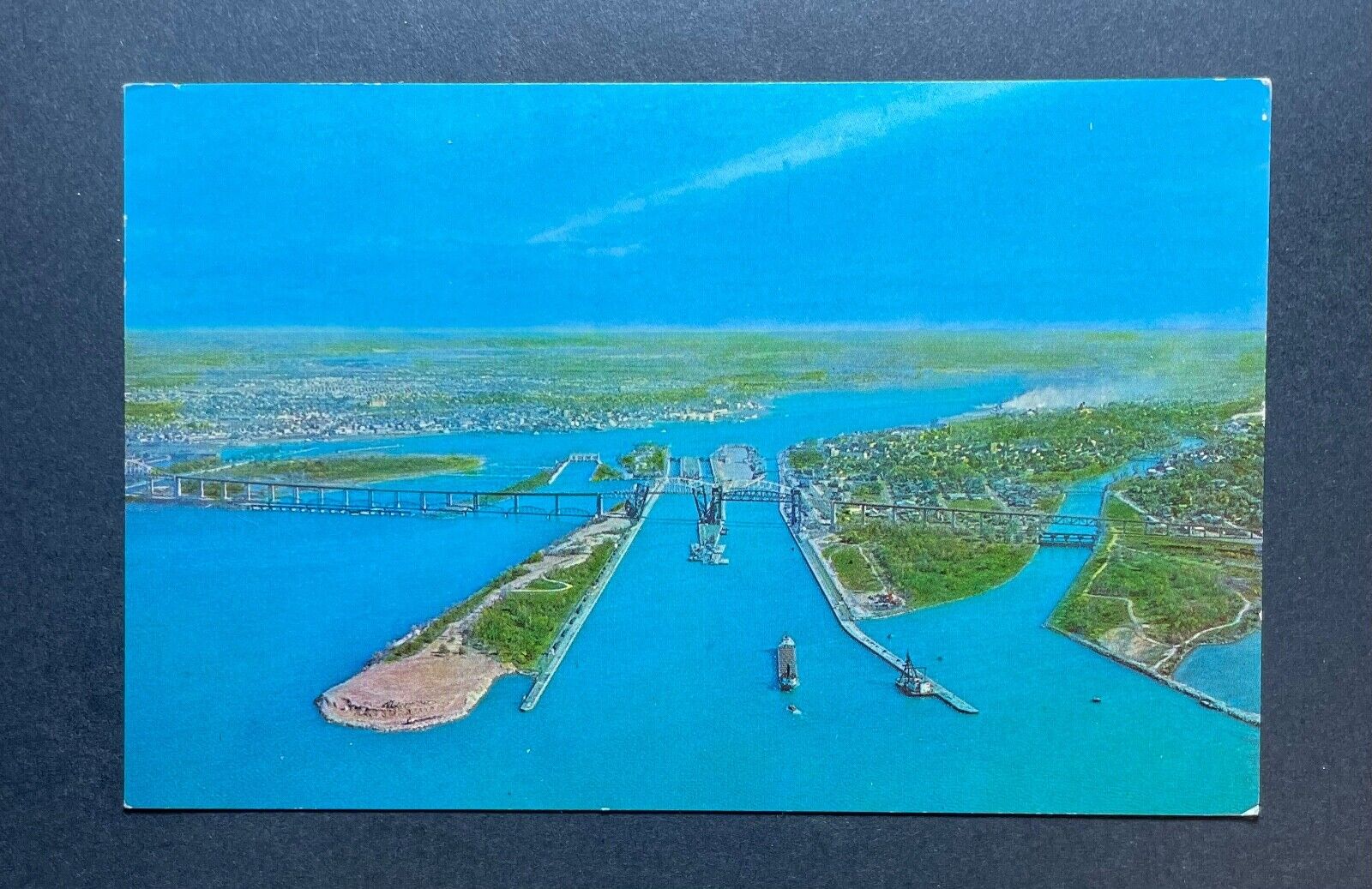 Sault Ste Marie Michigan MI Postcard The American Soo Locks Lake Superior