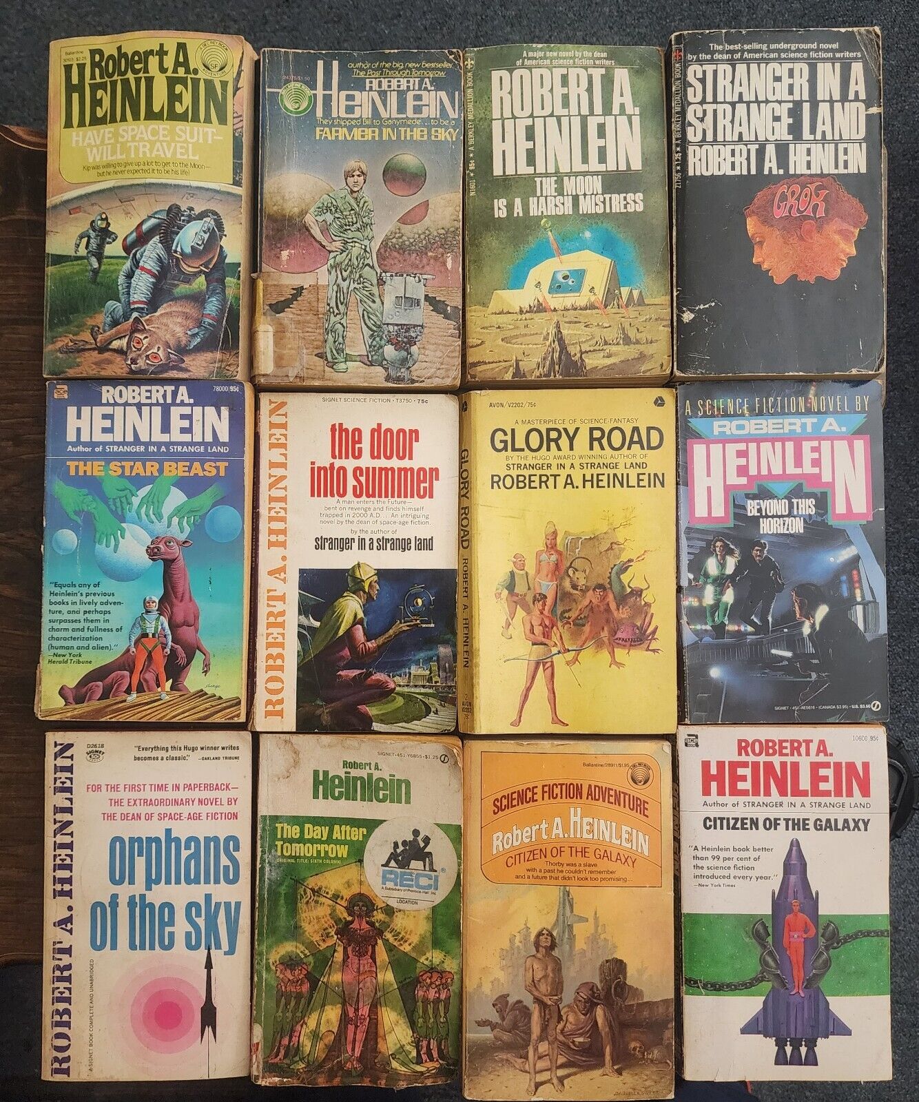 Robert A. Heinlein lot of 12 vintage paperbacks Science Fiction
