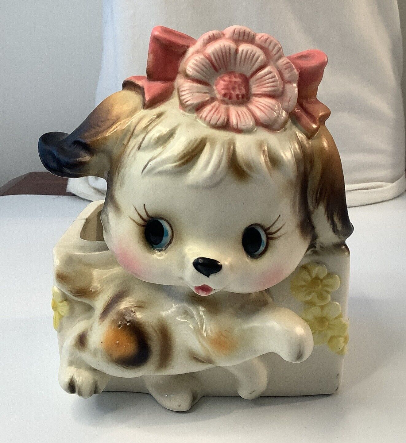 Vintage Lefton China Puppy Dog Planter H167 Japan Porcelain Headvase