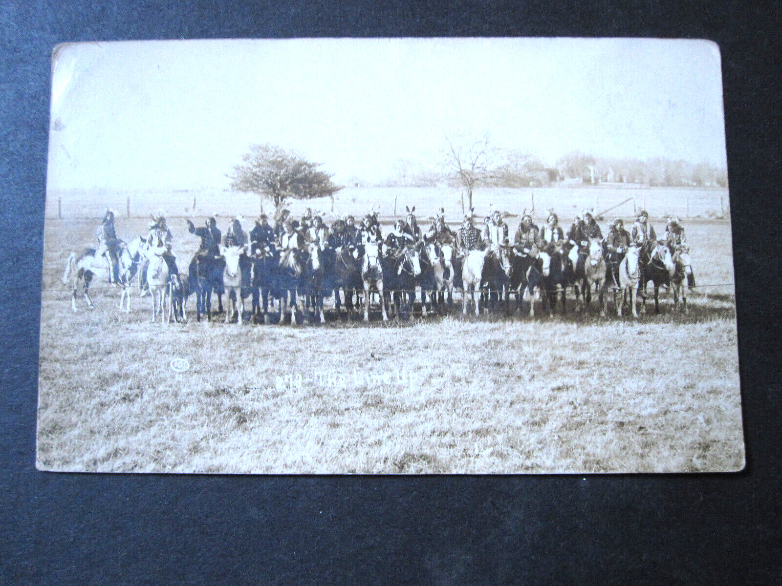 vTg 1910 Miller Bros 101 Ranch The Line Up Indian photo Great RARE RPPC Postcard