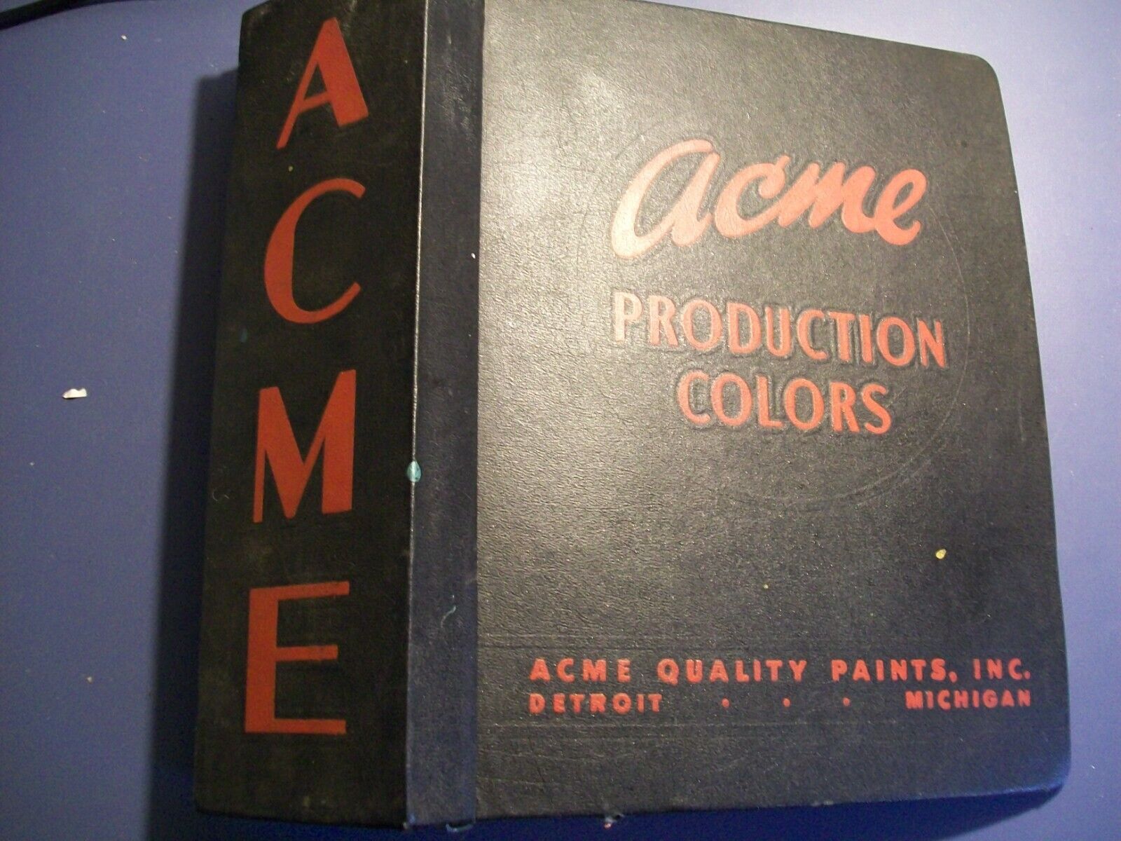 empty 1953 ACME Production Colors car automotive paint chip binder