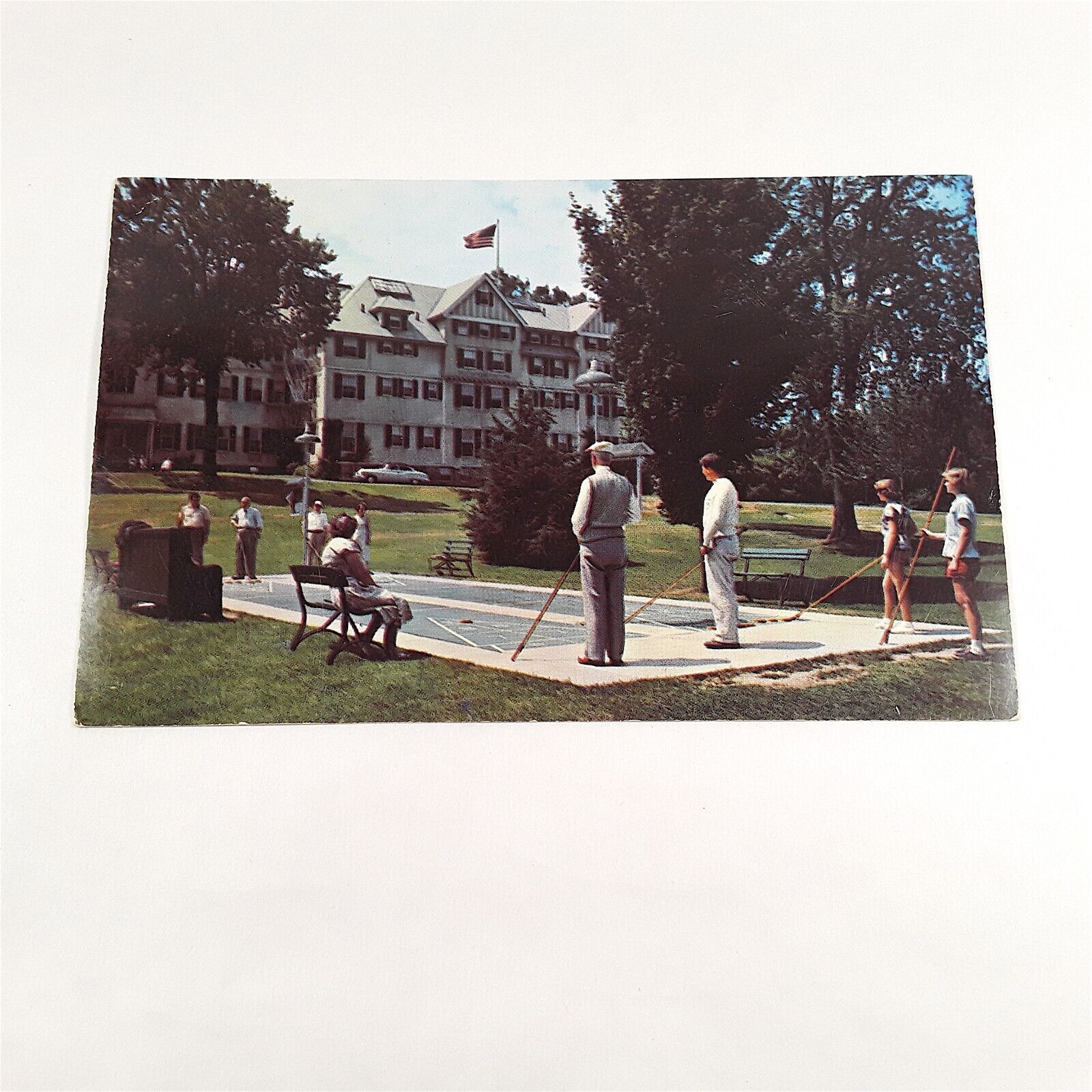 Massachusetts Northfield Hotel -Shuffle Board- East Northfield Postcard c1951