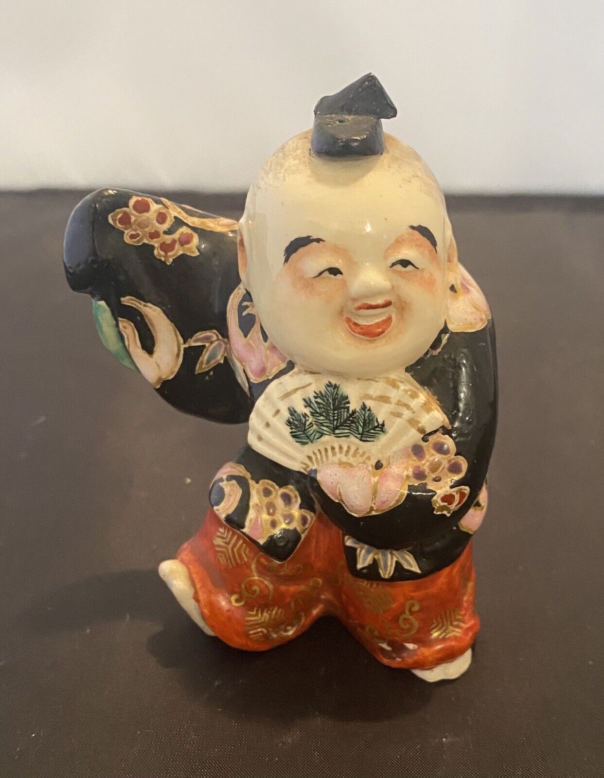 Vintage Porcelain Japanese Handpaintes Man Figurine