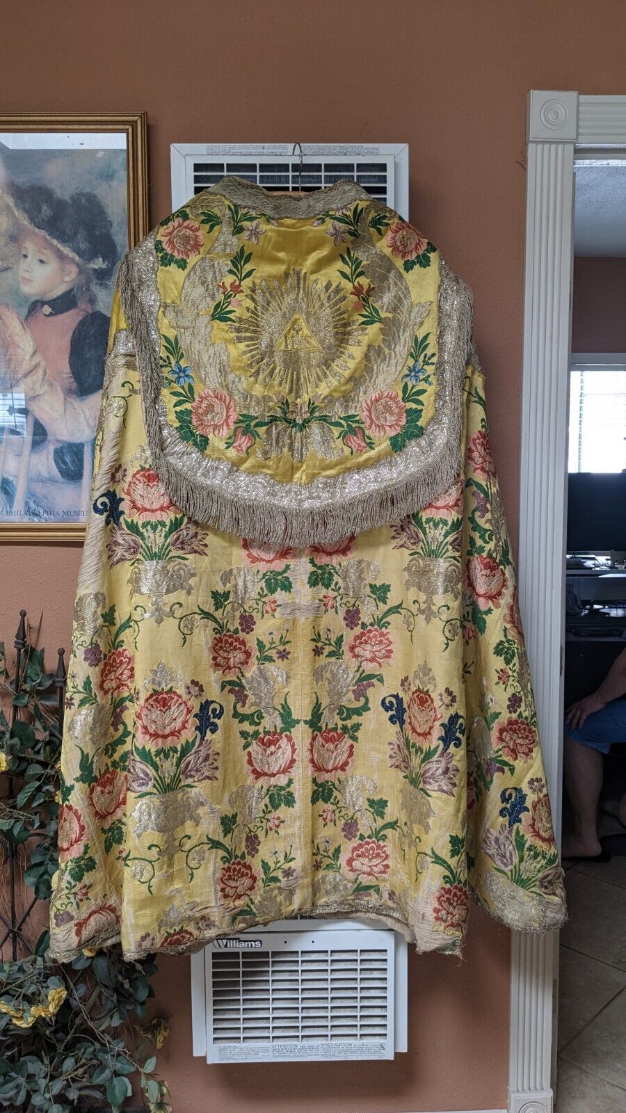 Antique French 18th or 19th Century Silk Cope Lyonaise brocade