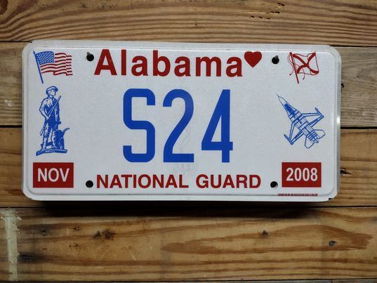 2008 Expired Alabama National Guard  license plate  - S24