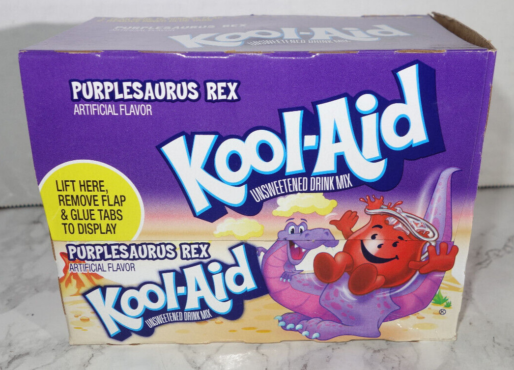 Kool-Aid Purplesaurus Rex, Grape-Lemonade Box of 48 Packs Packages Packets RARE