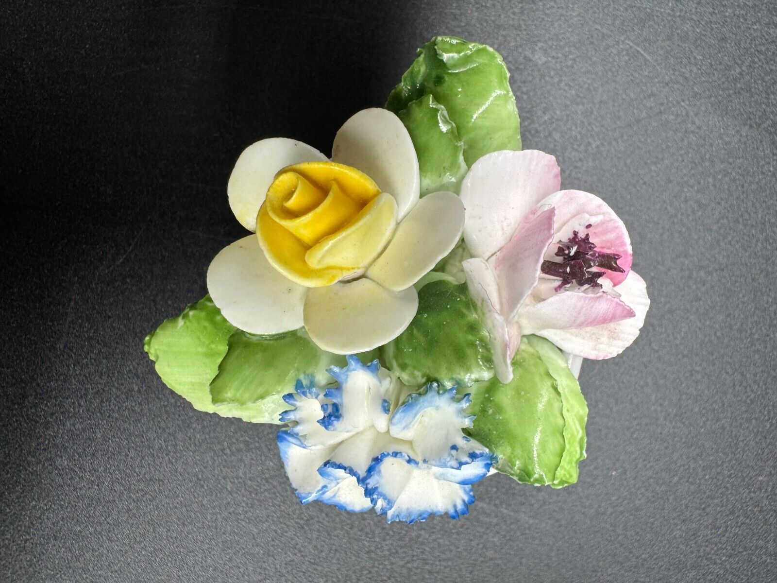 Vintage Royal Doulton Bone China Porcelain Flower Bouquet Basket Made In England