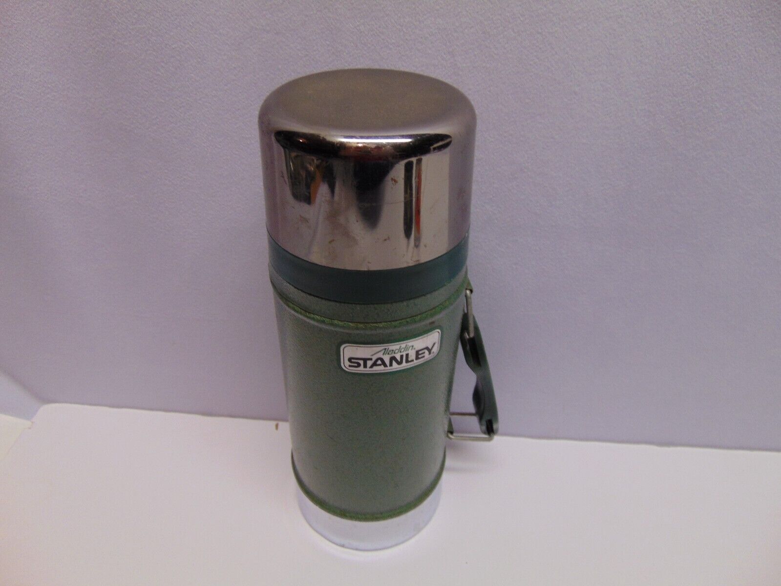 Vintage Aladdin Stanly Green metal Thermos A-1350B BH96 #19 Stopper USA 10.5\