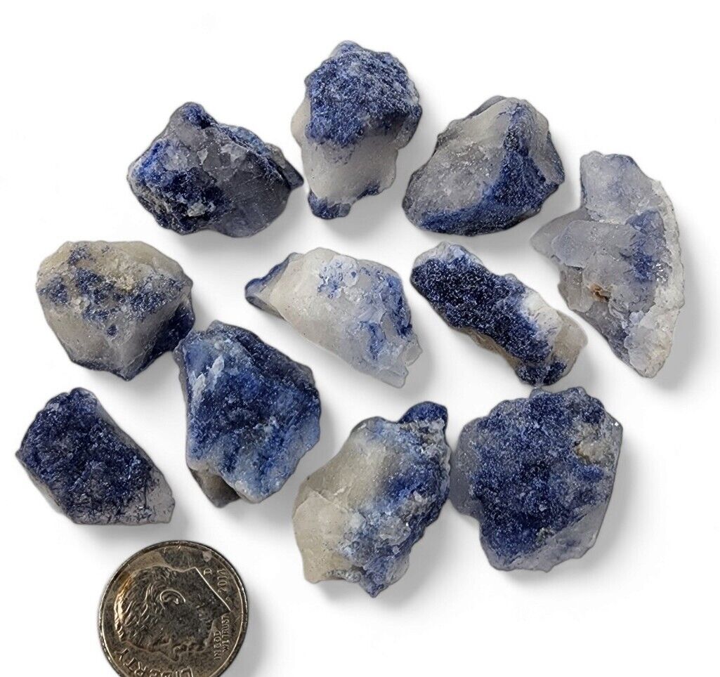 Dumortierite in Quartz Crystal Natural Pieces Brazil 52.8 grams