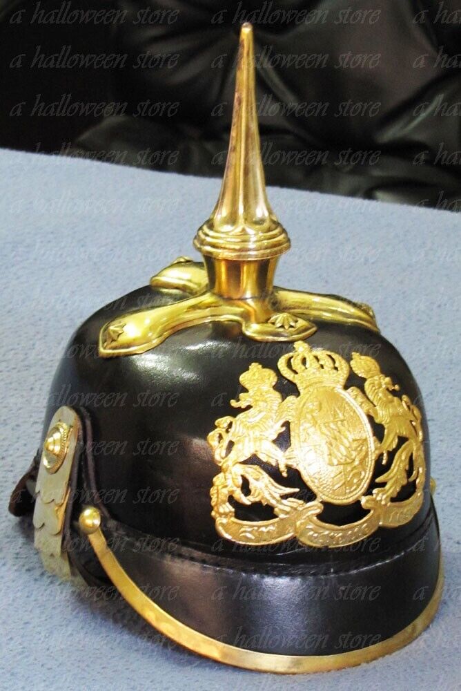 Officer’s Pickelhaube Helmet Militaria Leather Prussian Imperial German Helmet
