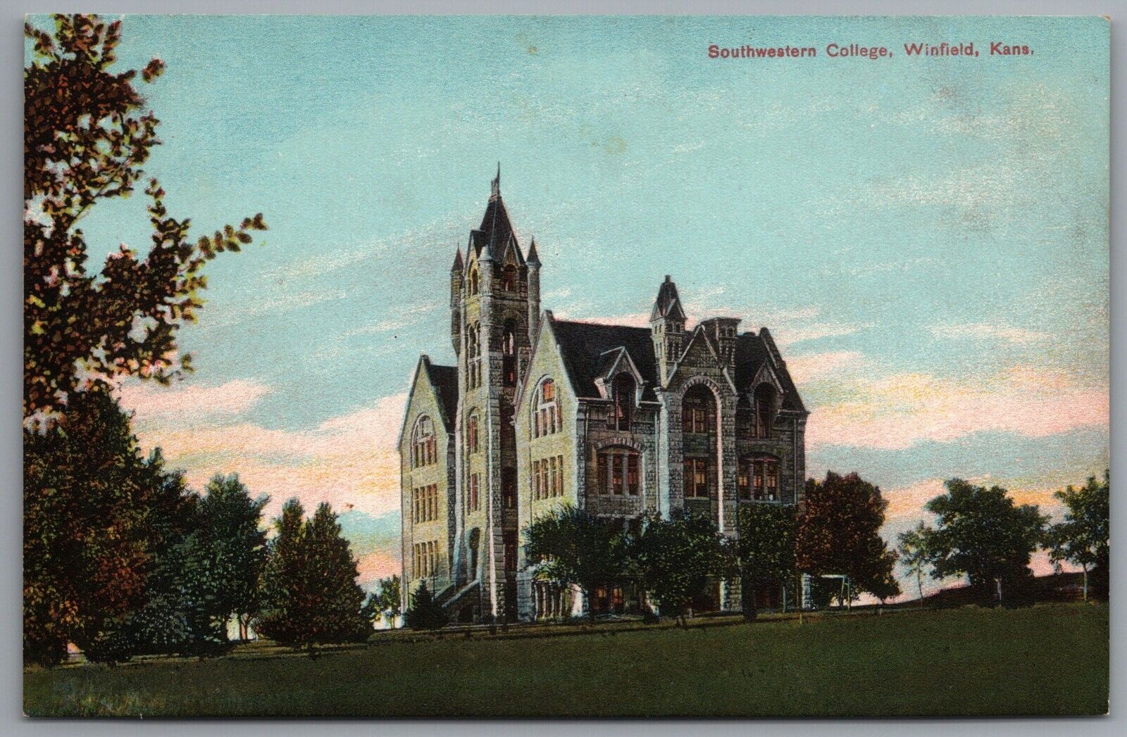Winfield Kansas KS Southwestern College c1910s DB Postcard