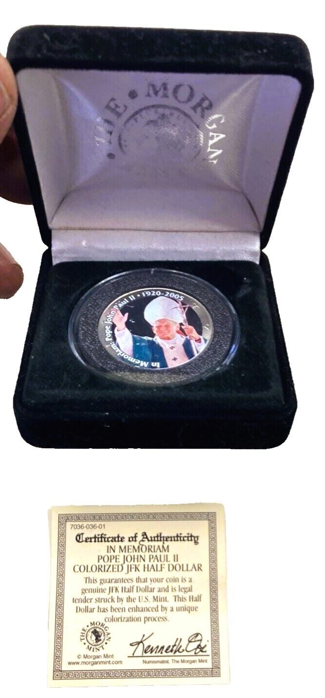 SALE Morgan Mint Pope John Paul Collectible Coin & Certificate of Authenticity