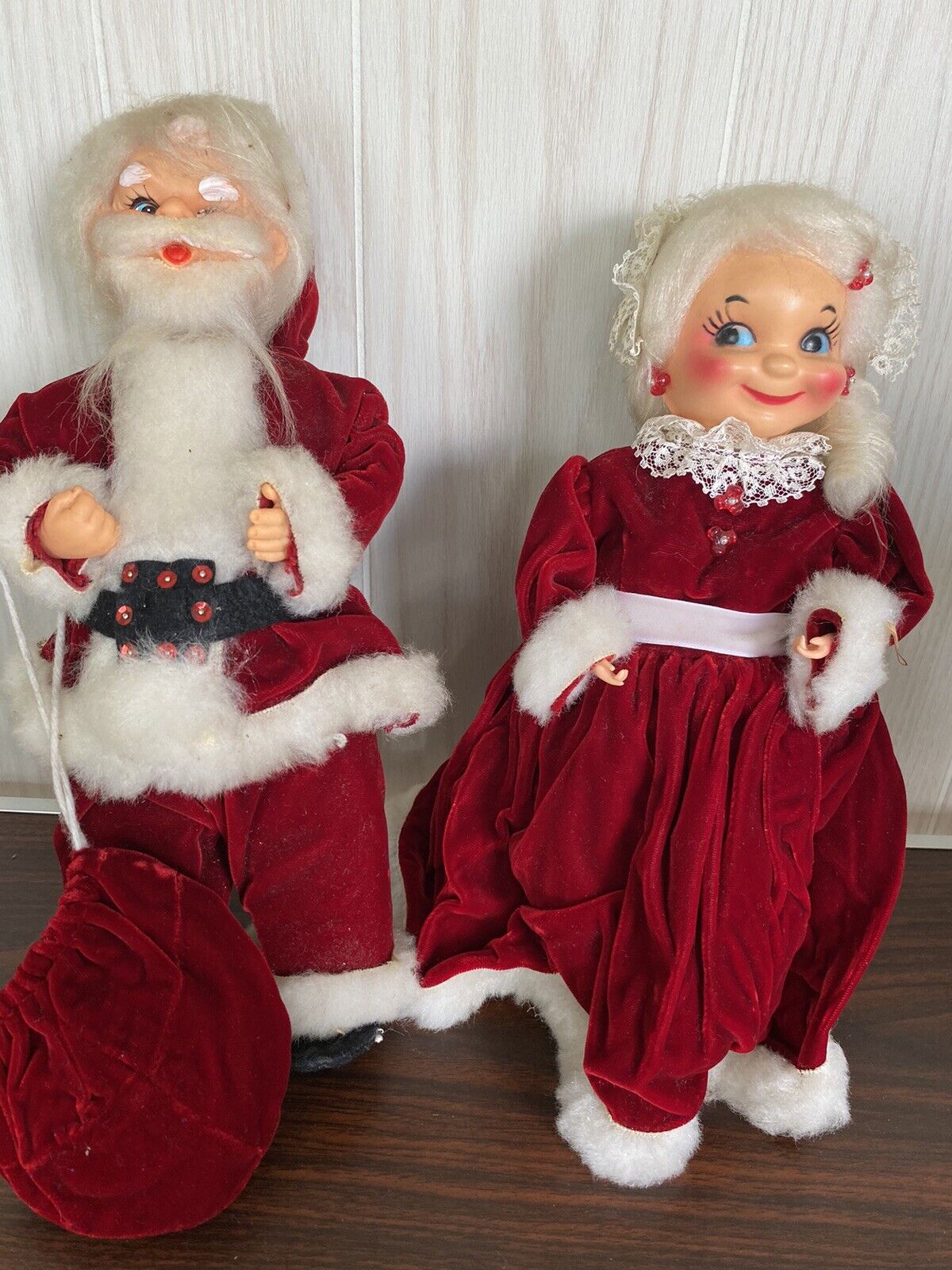 Vintage Santa Mrs Claus Handmade Dish Soap Bottle Dolls Decorations Christmas